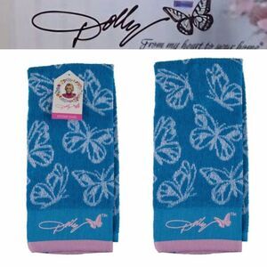 Dolly Parton Butterfly Print Kitchen Towel- Blue